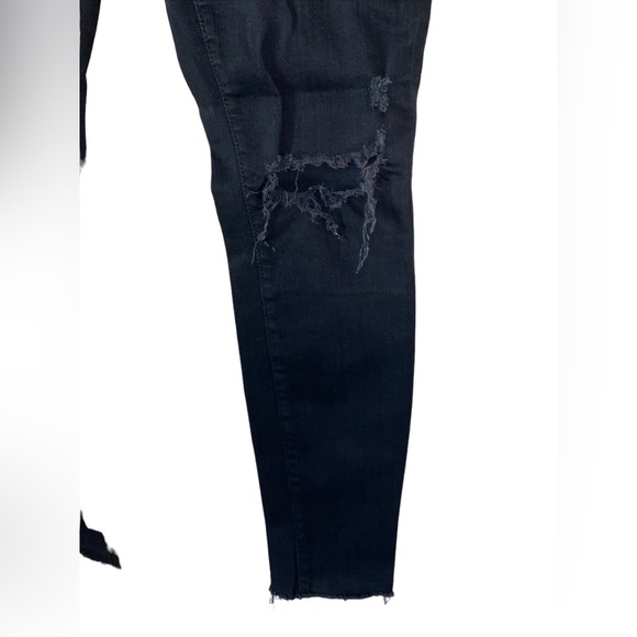 Mother Denim Looker Ankle Fray Guilty as Sin black Distressed Size 25 - Picture 5 of 13